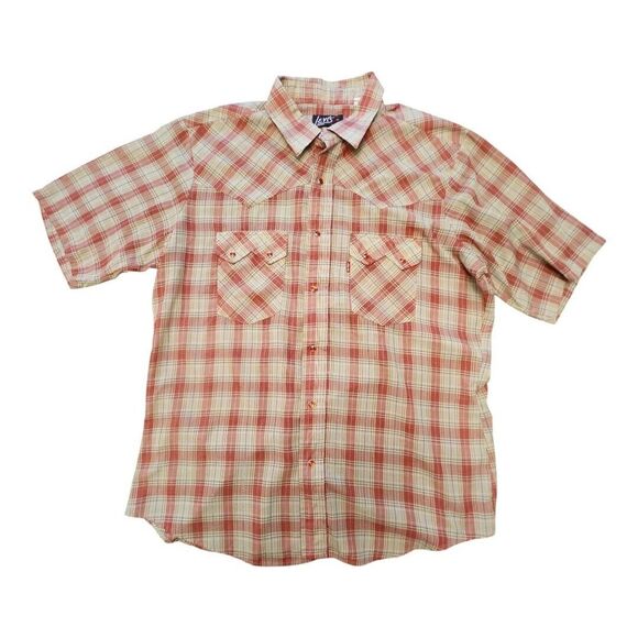 EUC Levis Vintage 70s Western‎ Shirt Mens XL Pearl Snap Button  Red Made In USA - Picture 1 of 8